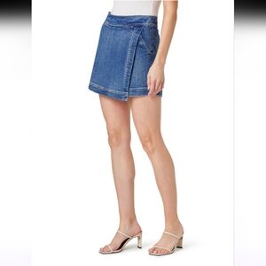 Habitual Dark Blue Denim Wrap Skort Size S 98% Cotton